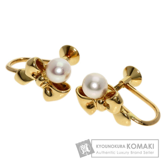 MIKIMOTO   Ribbon Pearl Pearl Earring  K18 Yellow Gold Ladies [Used]