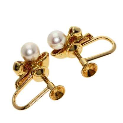 MIKIMOTO   Ribbon Pearl Pearl Earring  K18 Yellow Gold Ladies [Used]