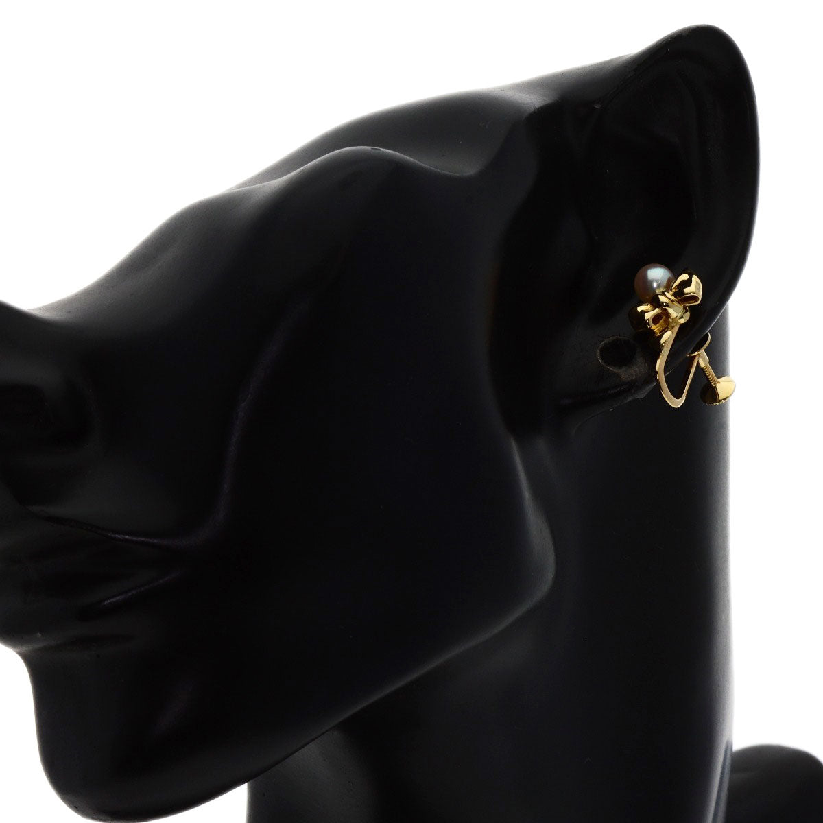 MIKIMOTO   Ribbon Pearl Pearl Earring  K18 Yellow Gold Ladies [Used]