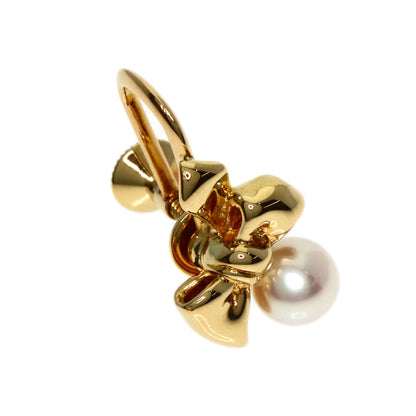 MIKIMOTO   Ribbon Pearl Pearl Earring  K18 Yellow Gold Ladies [Used]