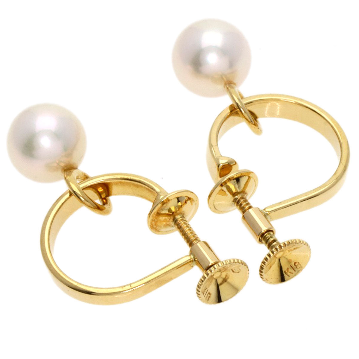 MIKIMOTO Pearl Pearl Earring K18 Yellow Gold Ladies [Used]