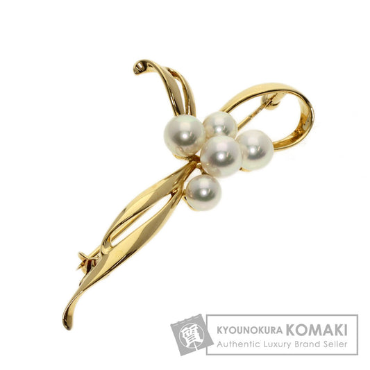 MIKIMOTO   Pearl Pearl Brooch  K18 Yellow Gold Ladies [Used]