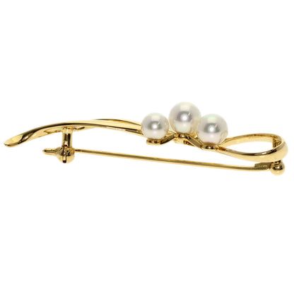 MIKIMOTO   Pearl Pearl Brooch  K18 Yellow Gold Ladies [Used]