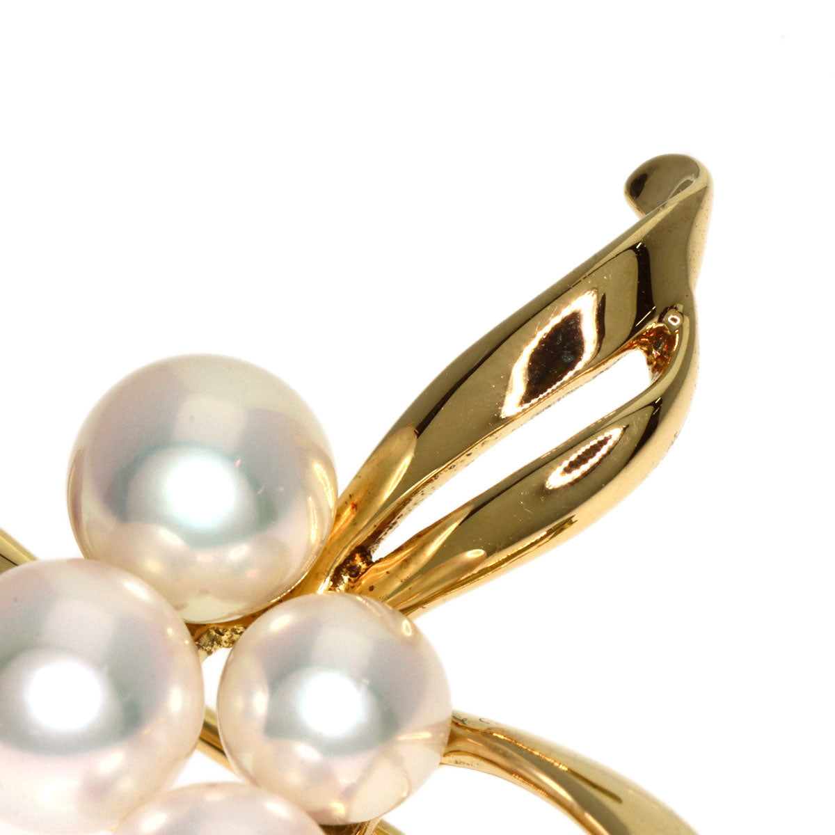 MIKIMOTO   Pearl Pearl Brooch  K18 Yellow Gold Ladies [Used]