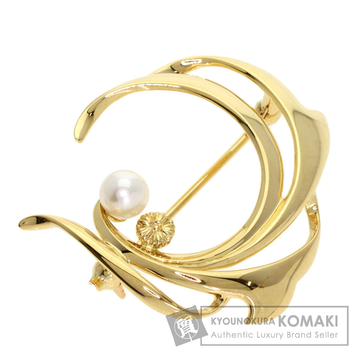 MIKIMOTO   Pearl Pearl Brooch  K18 Yellow Gold Ladies [Used]
