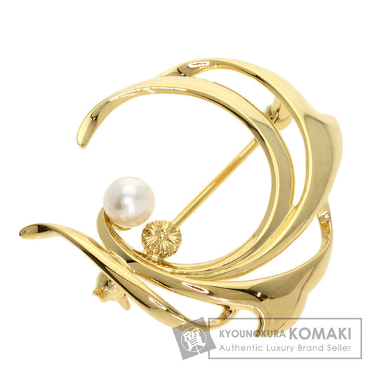 MIKIMOTO   Pearl Pearl Brooch  K18 Yellow Gold Ladies [Used]