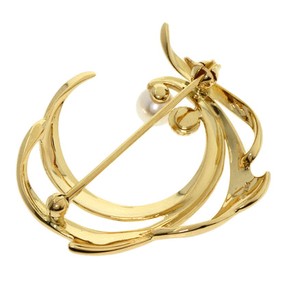 MIKIMOTO   Pearl Pearl Brooch  K18 Yellow Gold Ladies [Used]