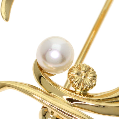 MIKIMOTO   Pearl Pearl Brooch  K18 Yellow Gold Ladies [Used]