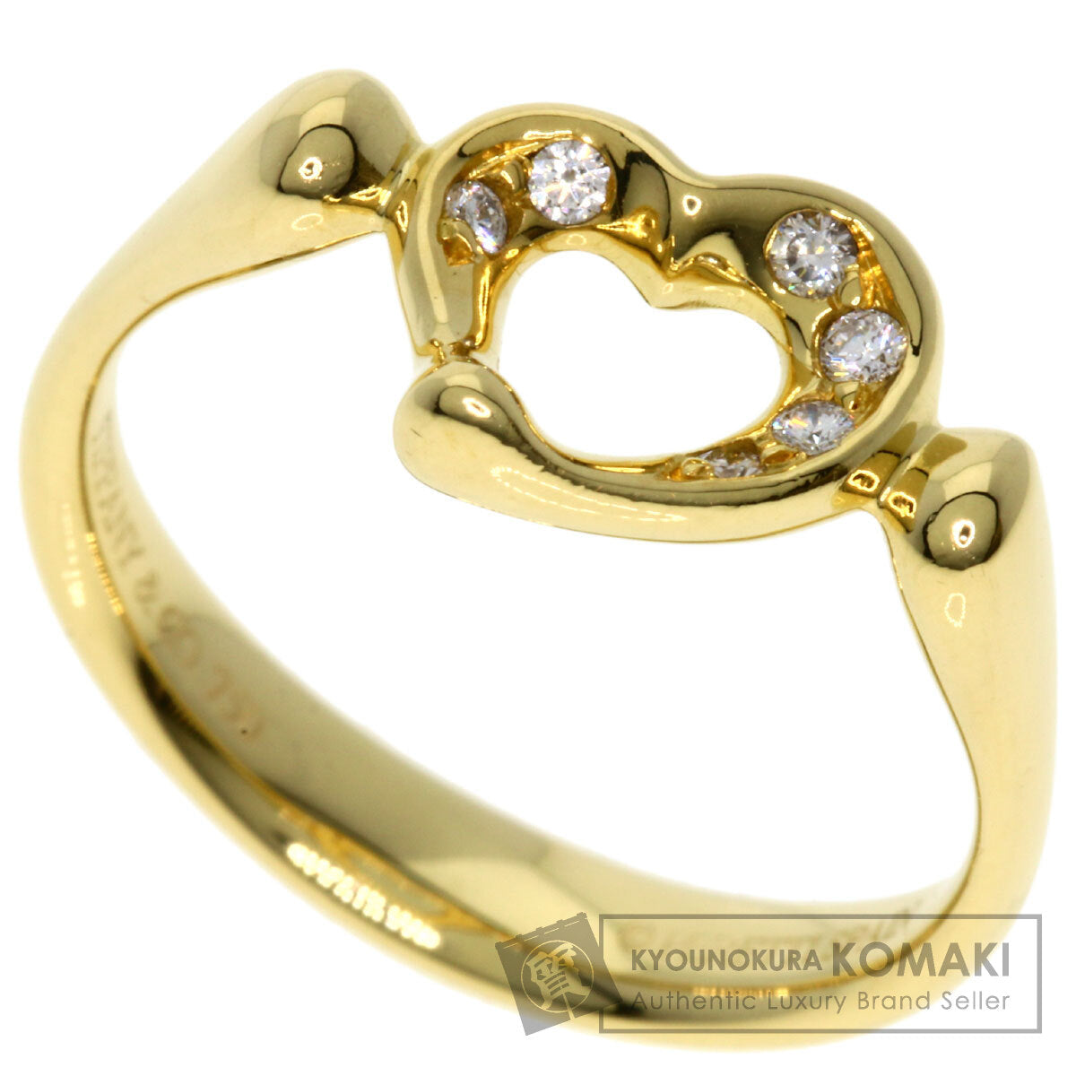 TIFFANY&Co.   Ring Open Heart Diamond K18 Yellow Gold Ladies