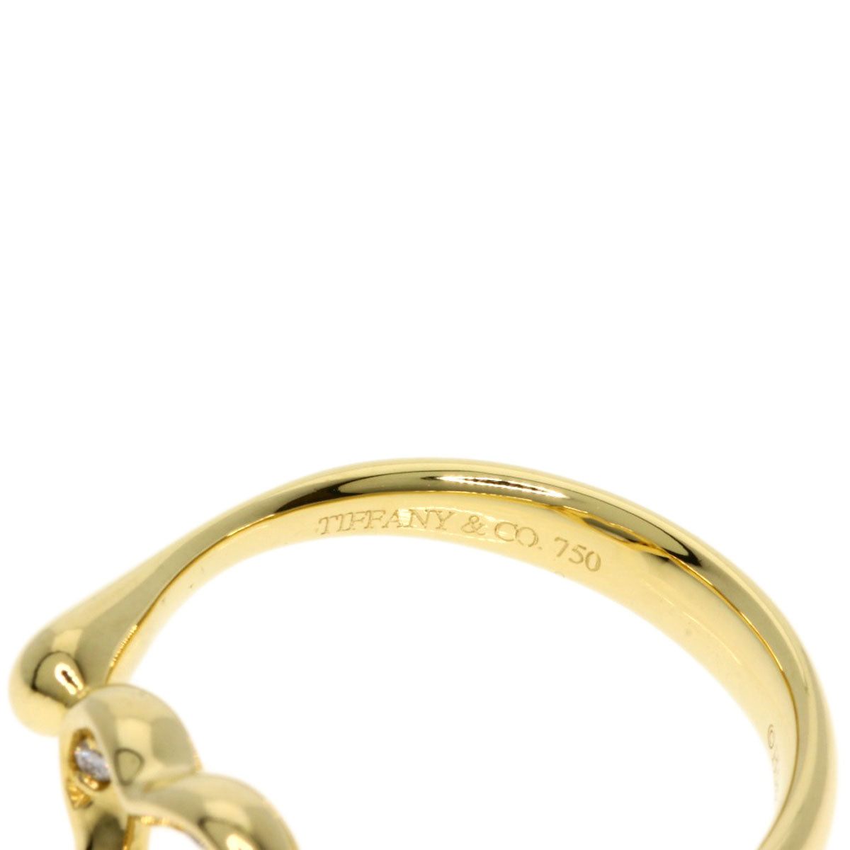 TIFFANY&Co.   Ring Open Heart Diamond K18 Yellow Gold Ladies