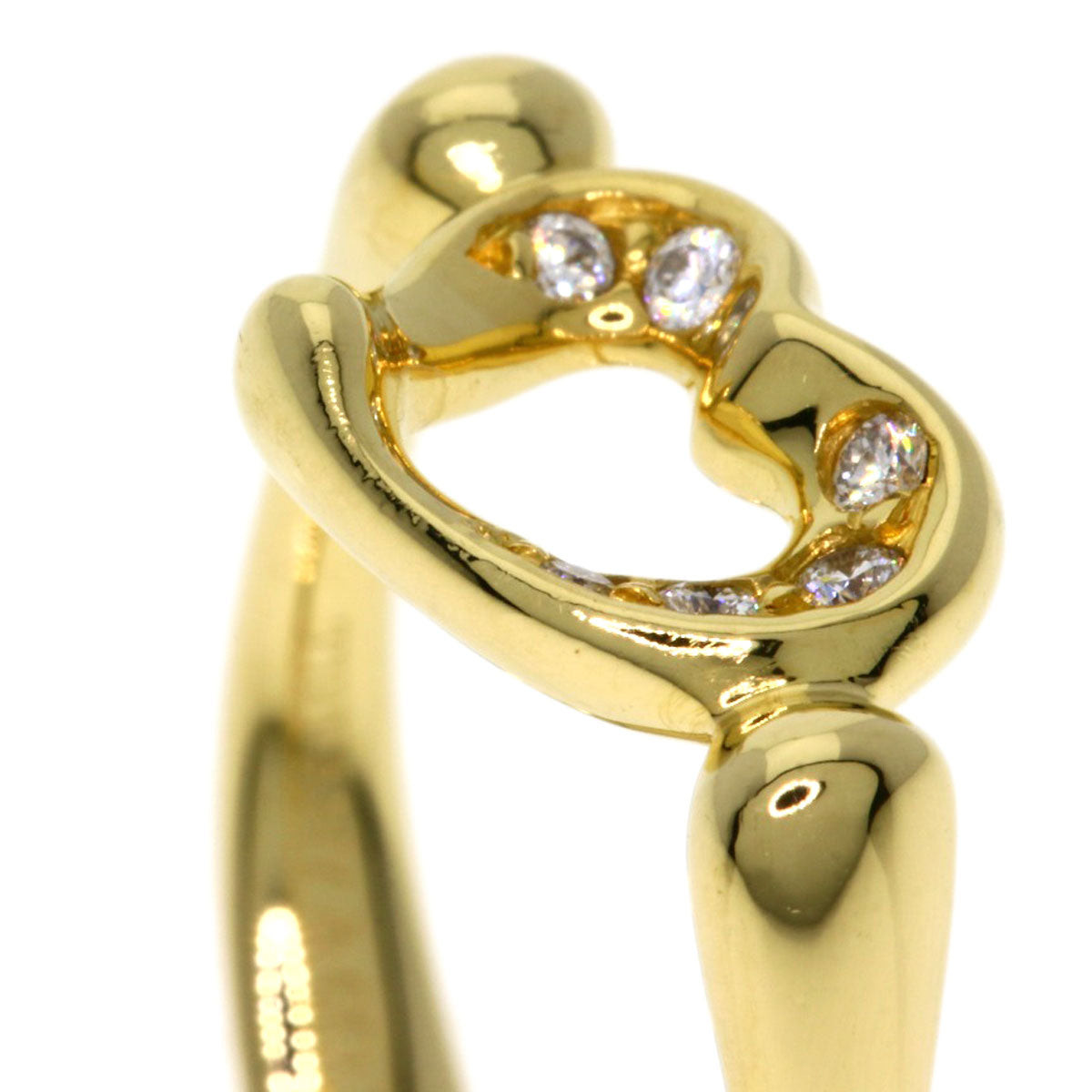 TIFFANY&Co.   Ring Open Heart Diamond K18 Yellow Gold Ladies