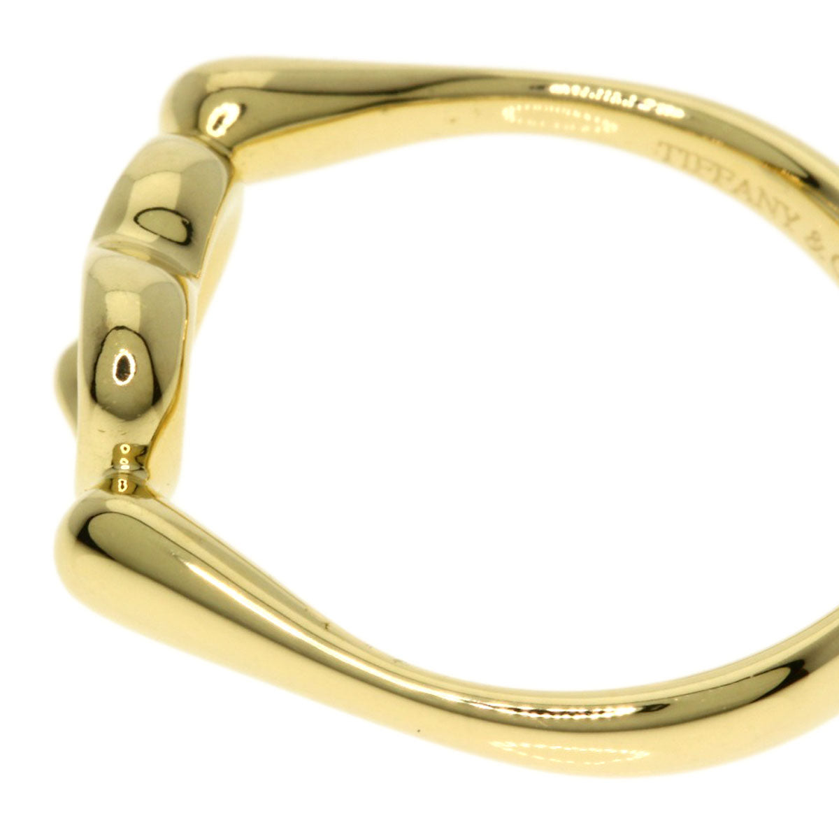 TIFFANY&Co.   Ring Open Heart Diamond K18 Yellow Gold Ladies