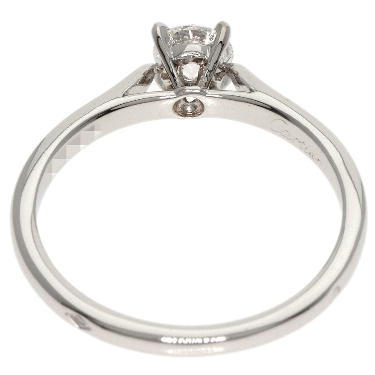 CARTIER   Ring Solitaire Diamond # 48 Platinum PT950 Ladies