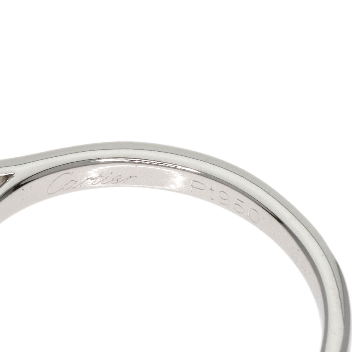 CARTIER   Ring Solitaire Diamond # 48 Platinum PT950 Ladies
