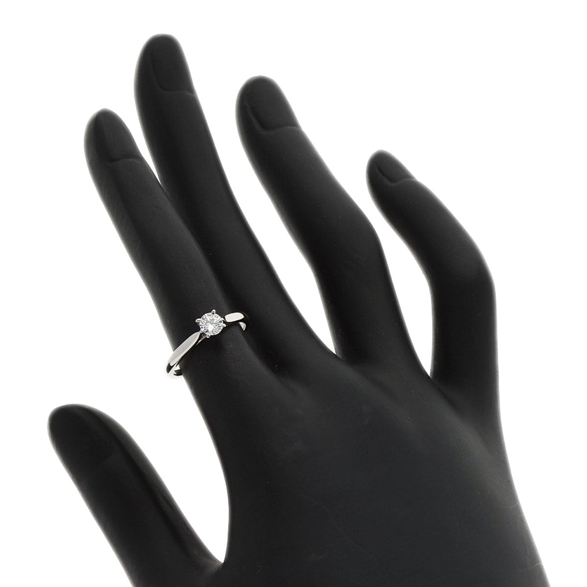 CARTIER   Ring Solitaire Diamond # 48 Platinum PT950 Ladies