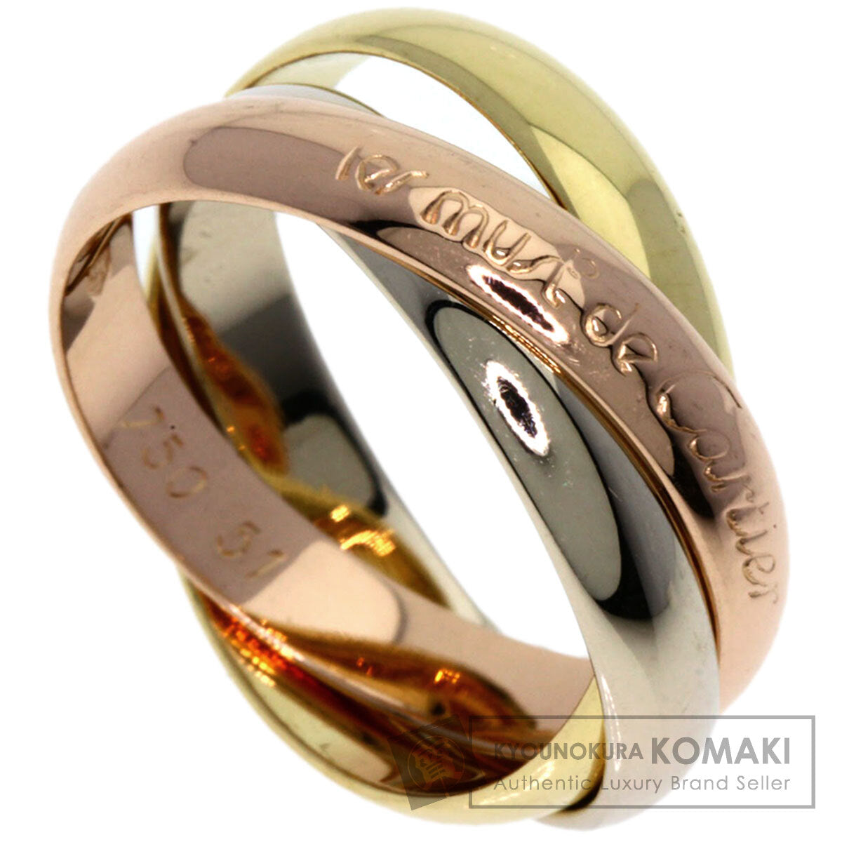 CARTIER Trinity #51 Ring K18 Yellow Gold K18 White GoldLadies [Used]