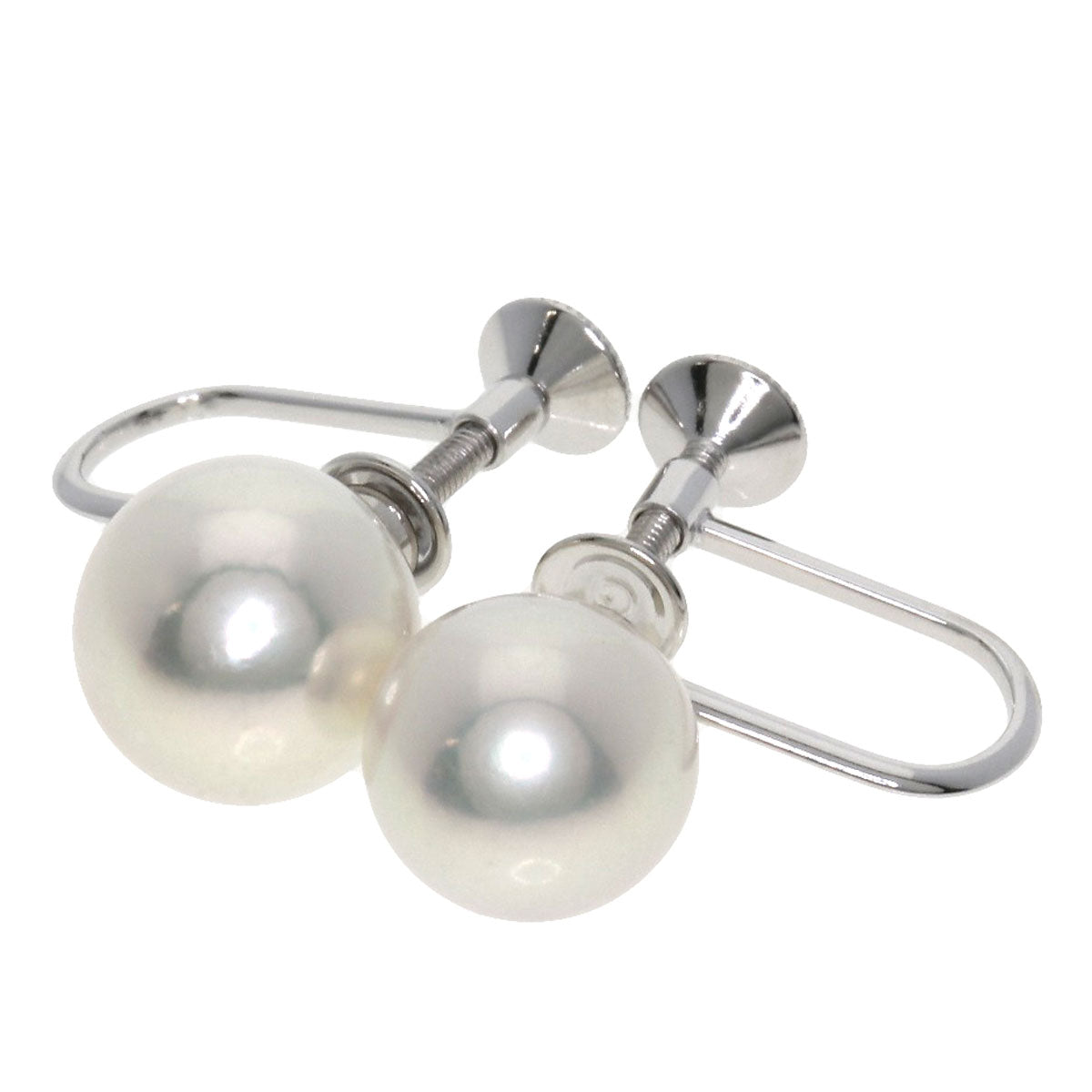 MIKIMOTO Pearl Pearl Earring K18 White Gold Ladies [Used]