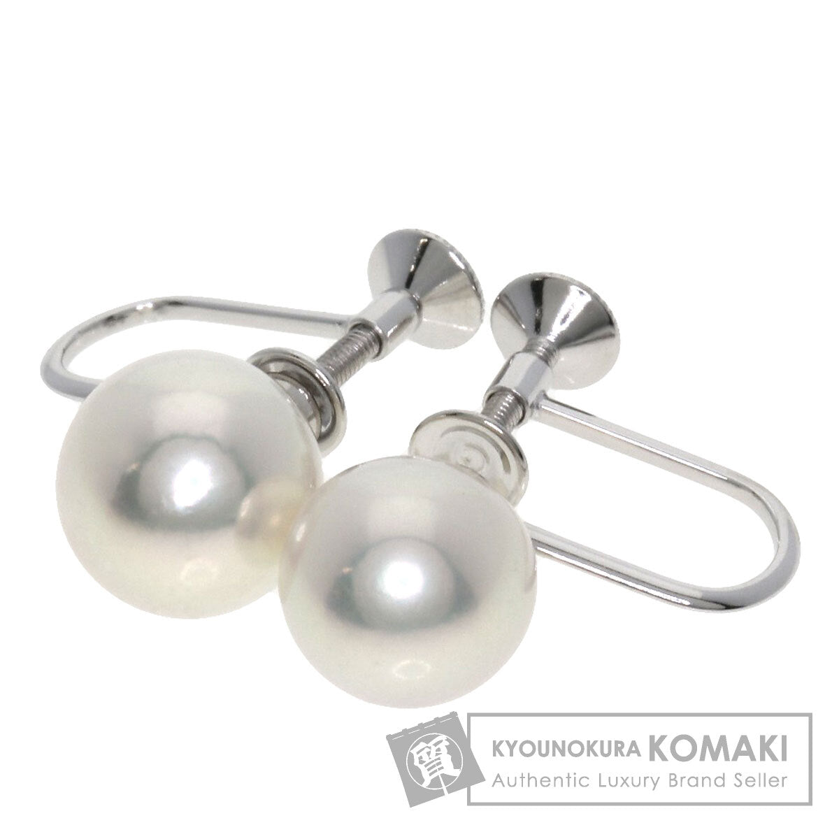 MIKIMOTO Pearl Pearl Earring K18 White Gold Ladies [Used]
