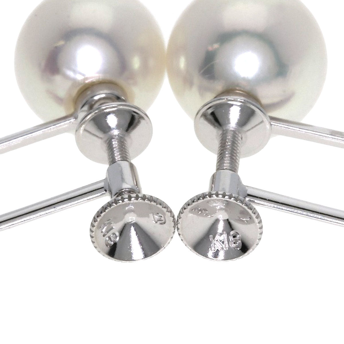 MIKIMOTO Pearl Pearl Earring K18 White Gold Ladies [Used]