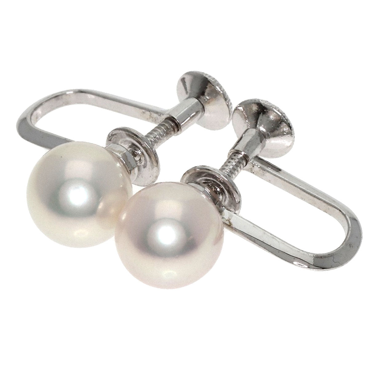 MIKIMOTO Pearl Pearl Earring K14 White Gold Ladies [Used]