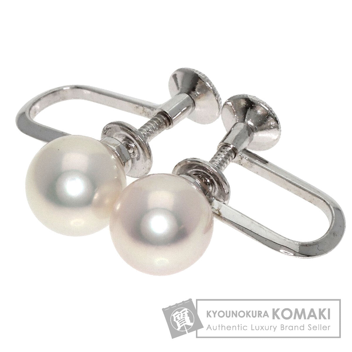 MIKIMOTO Pearl Pearl Earring K14 White Gold Ladies [Used]