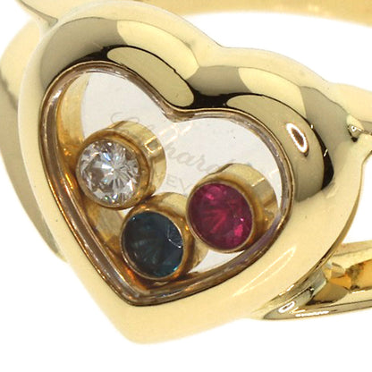 Chopard   Ring Happy diamond Ruby Sapphire K18 Yellow Gold Ladies