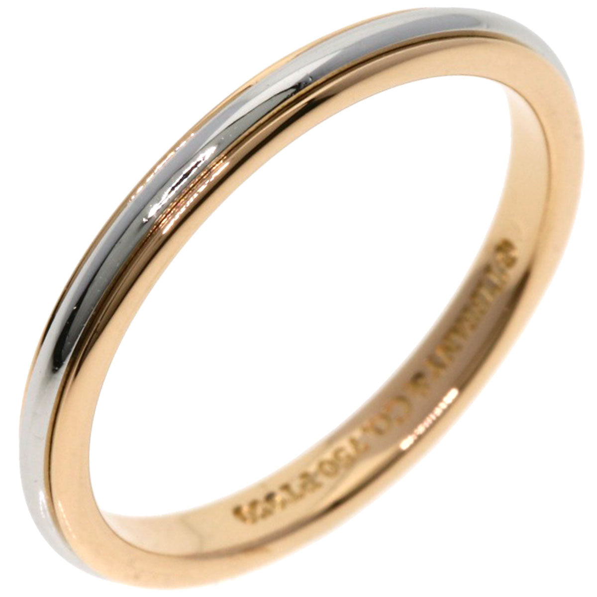 TIFFANY&Co.   Lucida band Ring  K18 Pink Gold PT950Ladies [Used]