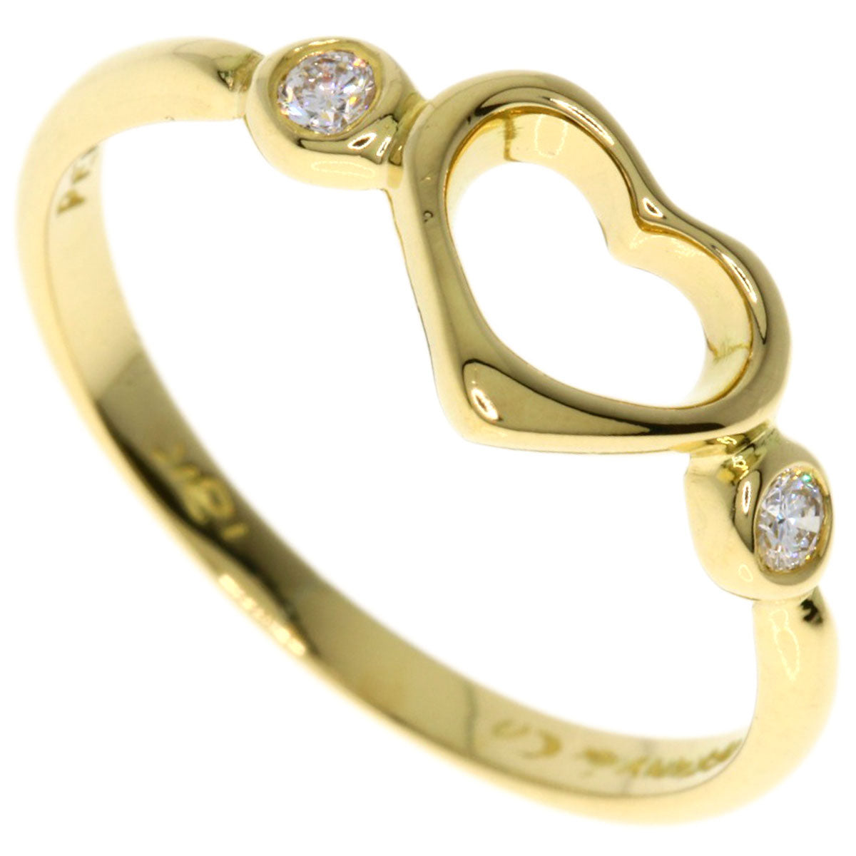 TIFFANY&Co.   Ring Open Heart Diamond K18 Yellow Gold Ladies