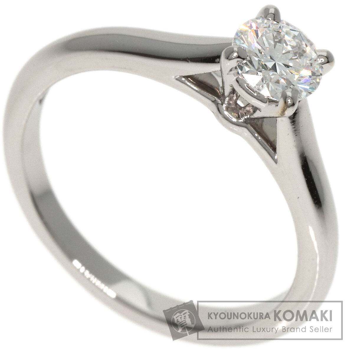 CARTIER   Ring Solitaire Diamond # 47 Platinum PT950 Ladies