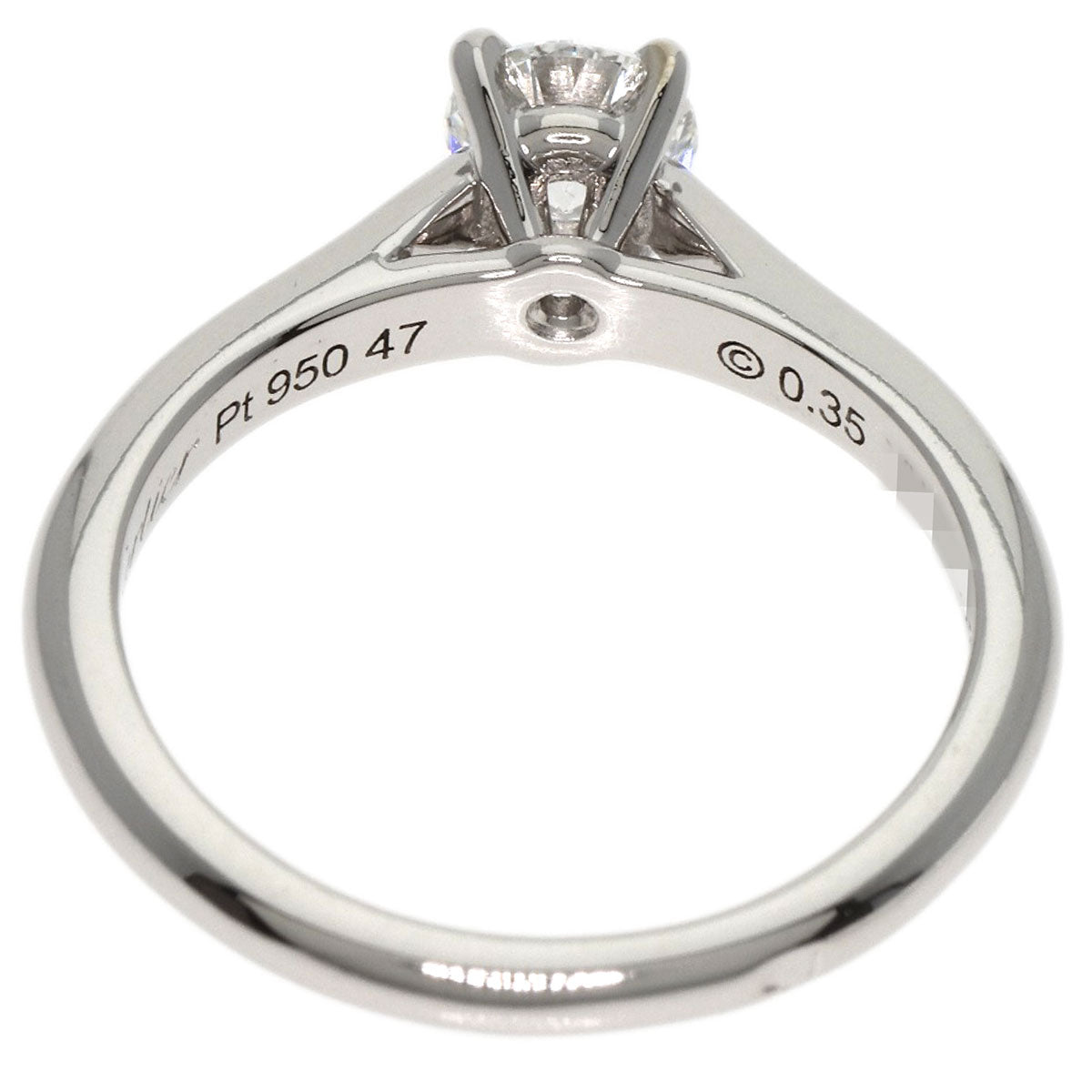 CARTIER   Ring Solitaire Diamond # 47 Platinum PT950 Ladies