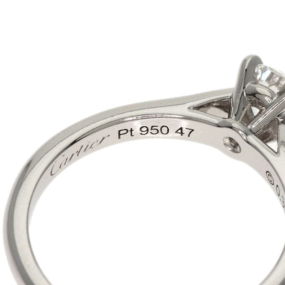 CARTIER   Ring Solitaire Diamond # 47 Platinum PT950 Ladies