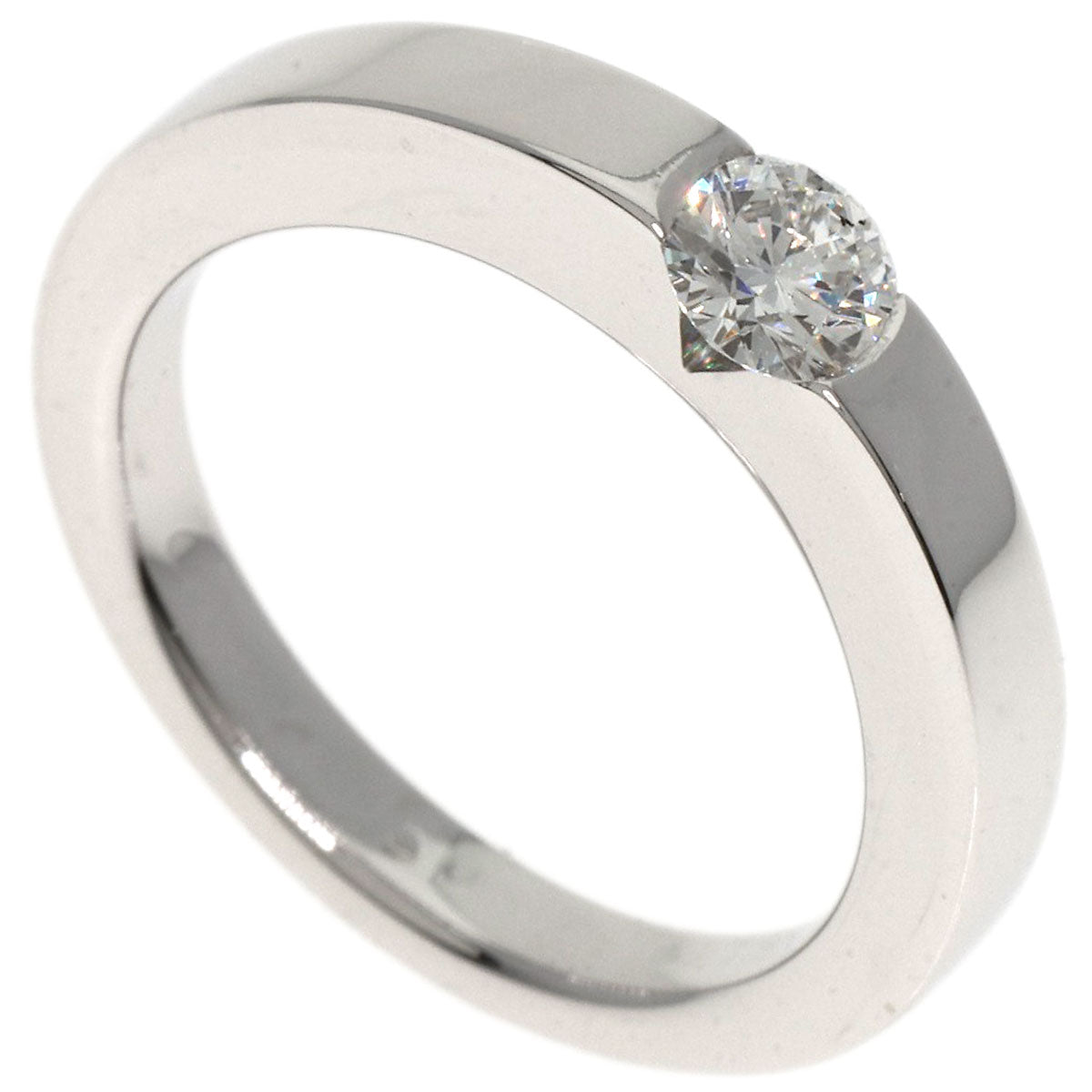 CARTIER   Ring Date with Diamond #46 K18 White Gold Ladies