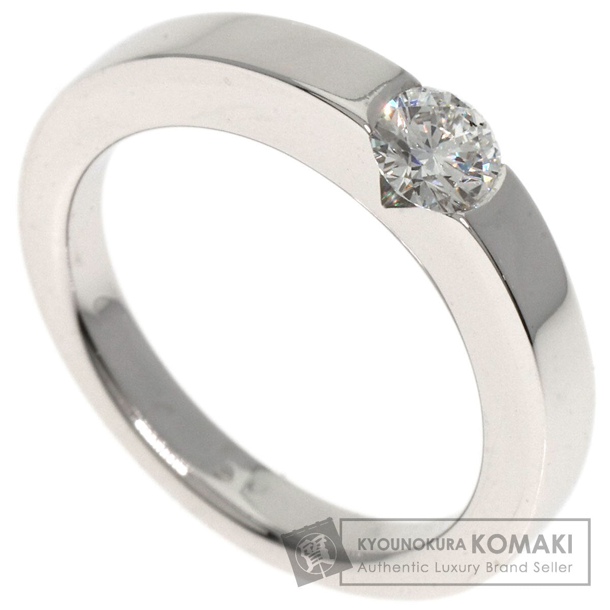 CARTIER   Ring Date with Diamond #46 K18 White Gold Ladies