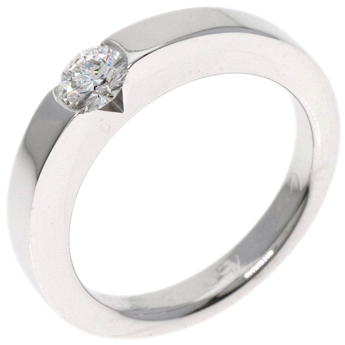 CARTIER   Ring Date with Diamond #46 K18 White Gold Ladies