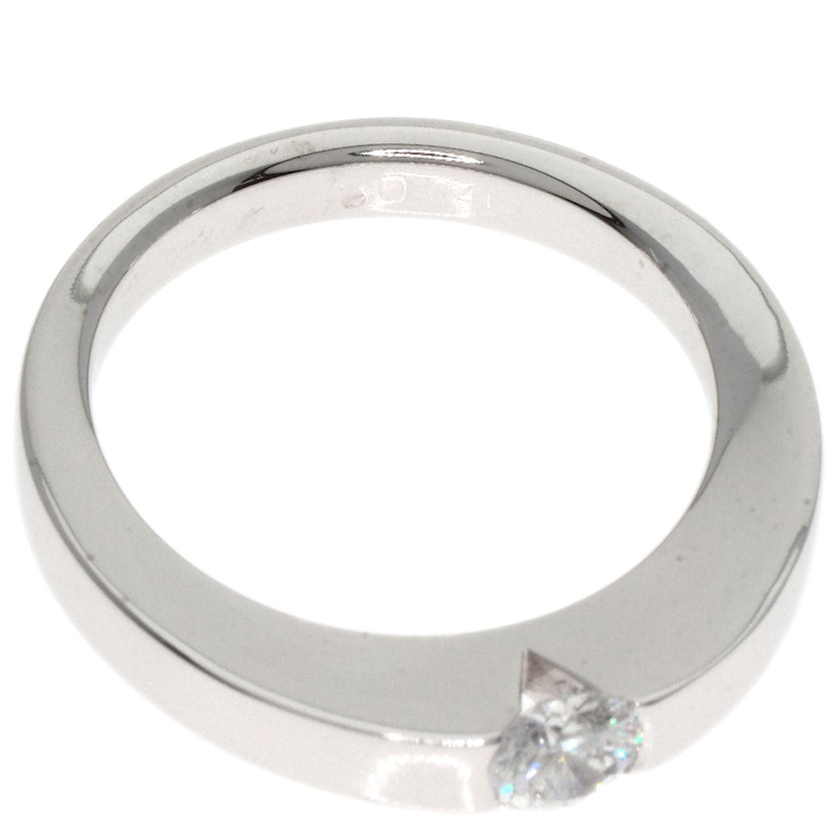 CARTIER   Ring Date with Diamond #46 K18 White Gold Ladies