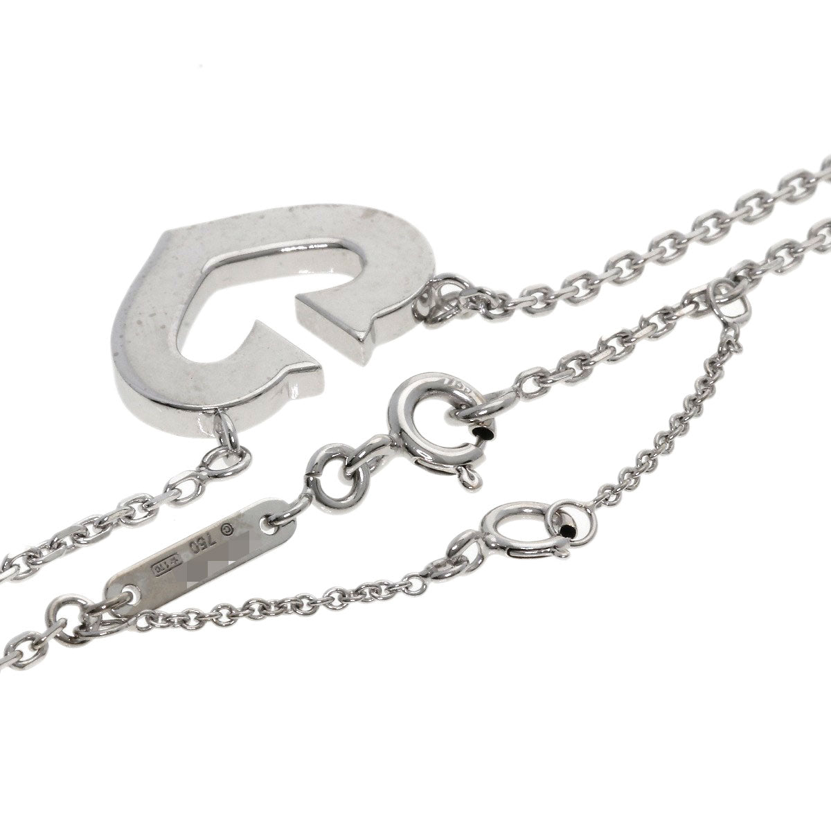 CARTIER   C heart Necklace  K18 White Gold Ladies [Used]