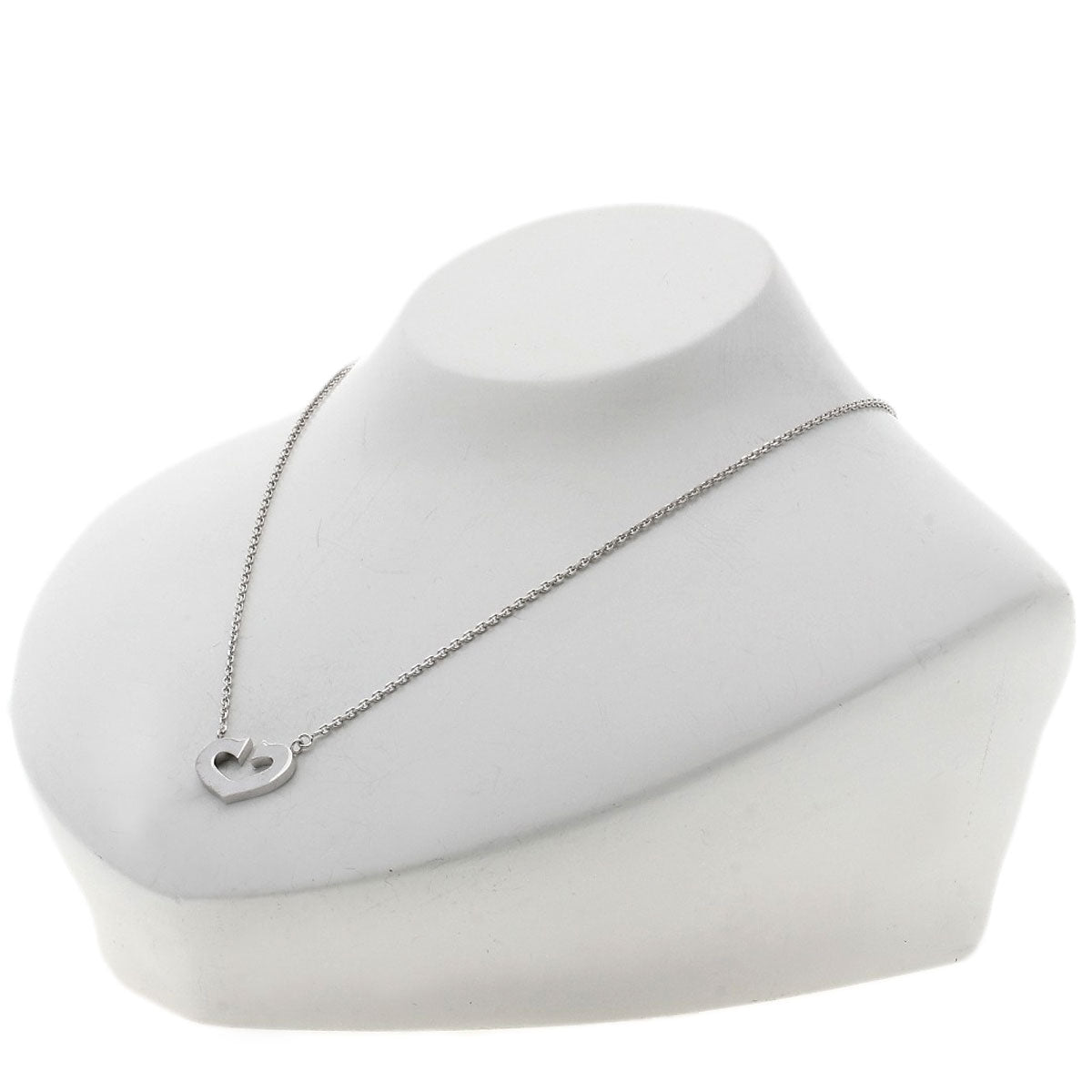 CARTIER   C heart Necklace  K18 White Gold Ladies [Used]