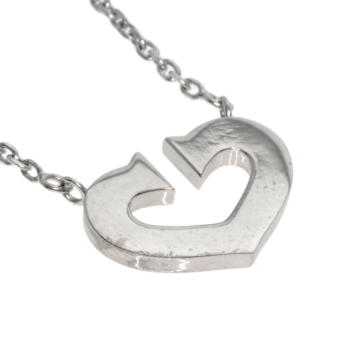 CARTIER   C heart Necklace  K18 White Gold Ladies [Used]