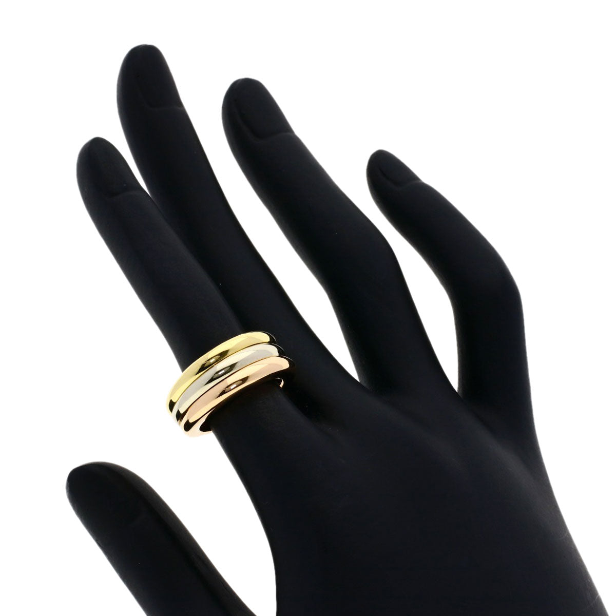 CARTIER Mobilis Three Color #49 Ring K18 Yellow Gold K18 White GoldLadies [Used]
