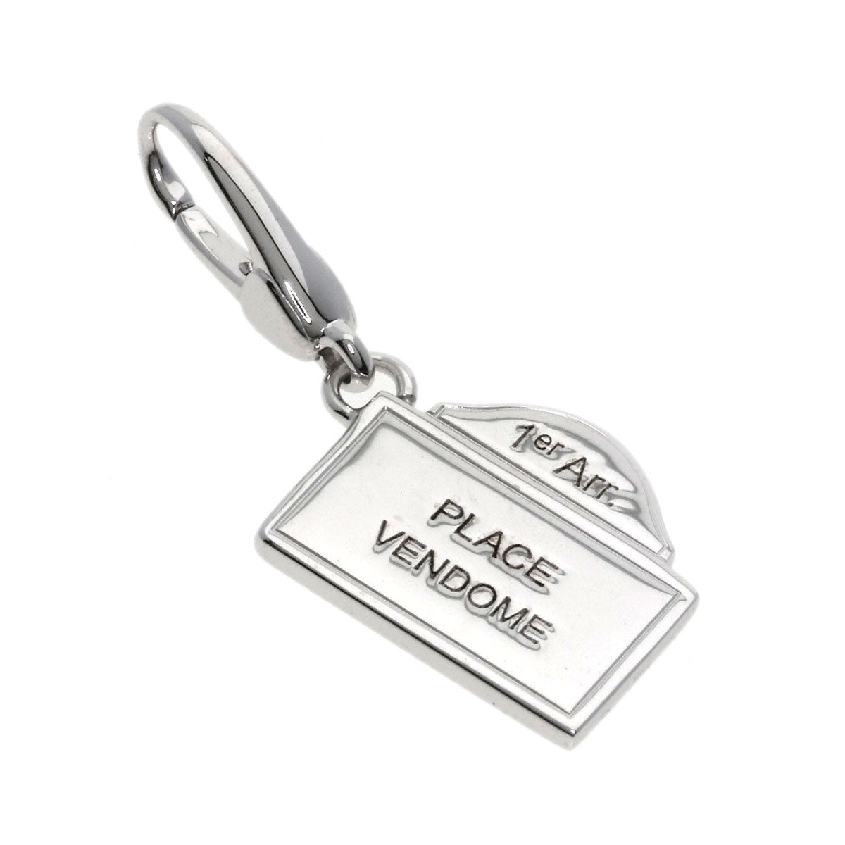 BVLGARI letter charm Pendant top K18 White Gold Ladies [Used]