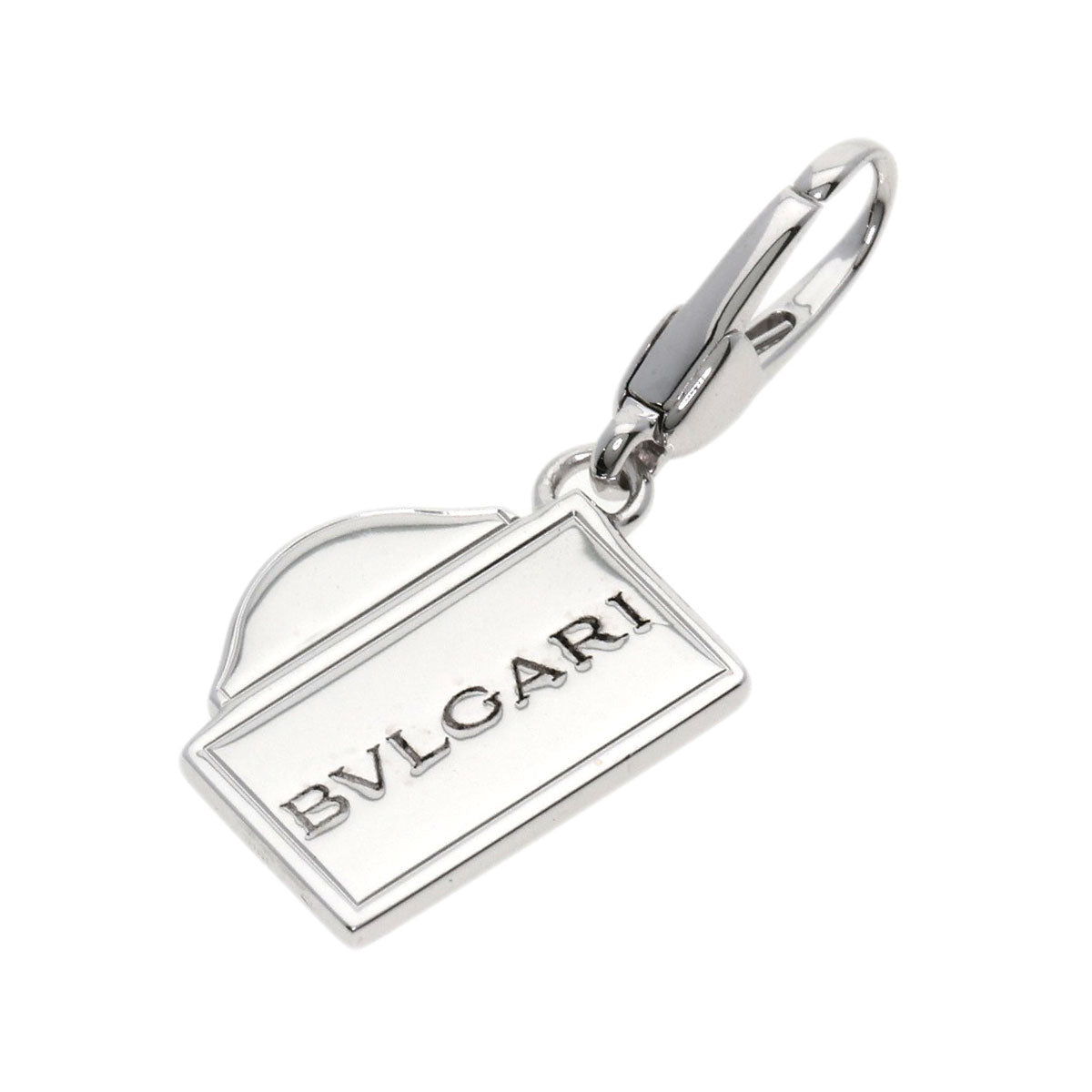 BVLGARI letter charm Pendant top K18 White Gold Ladies [Used]