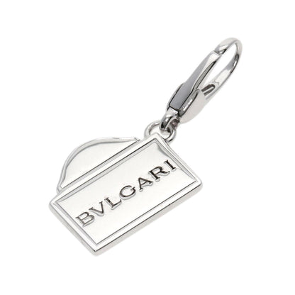 BVLGARI letter charm Pendant top K18 White Gold Ladies [Used]