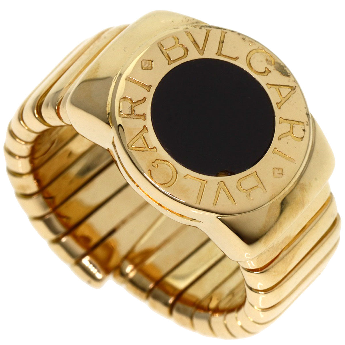 BVLGARI   Ring Tubogas Onyx K18 Yellow Gold Ladies
