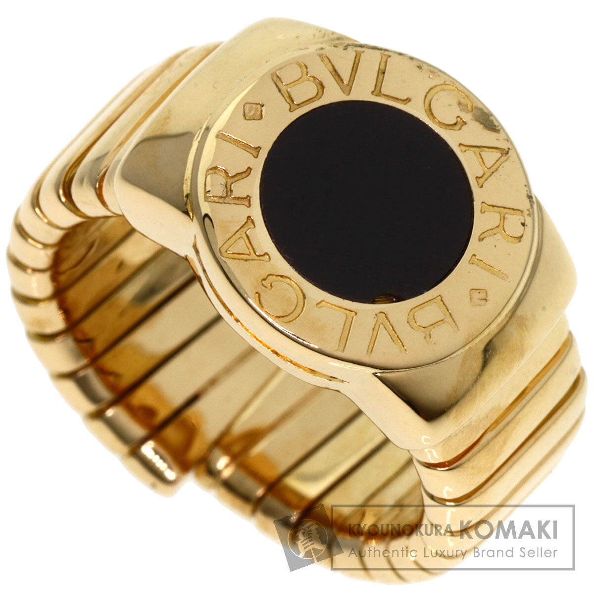 BVLGARI   Ring Tubogas Onyx K18 Yellow Gold Ladies