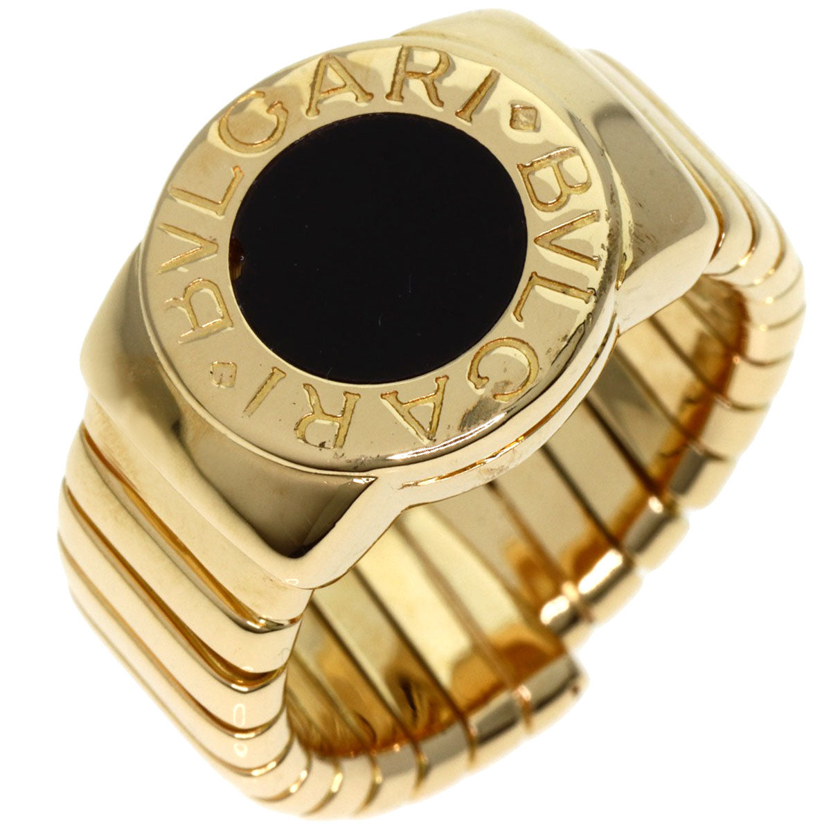 BVLGARI   Ring Tubogas Onyx K18 Yellow Gold Ladies