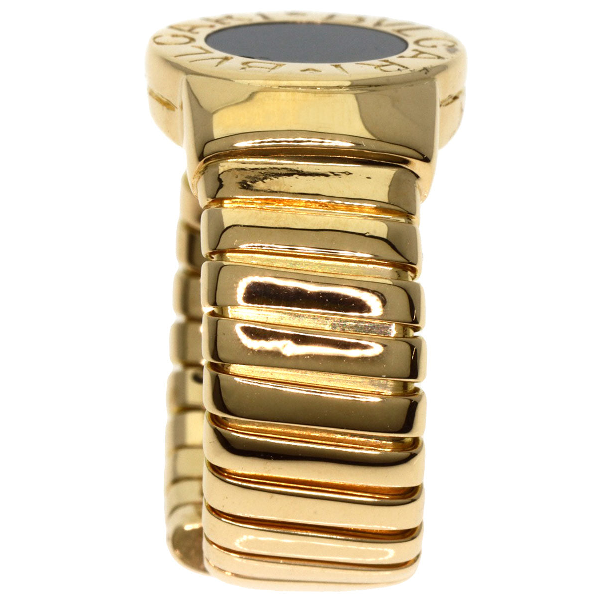 BVLGARI   Ring Tubogas Onyx K18 Yellow Gold Ladies