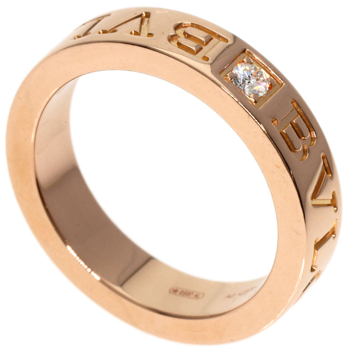 BVLGARI   Ring Double logo 1P Diamond K18 Yellow Gold Ladies