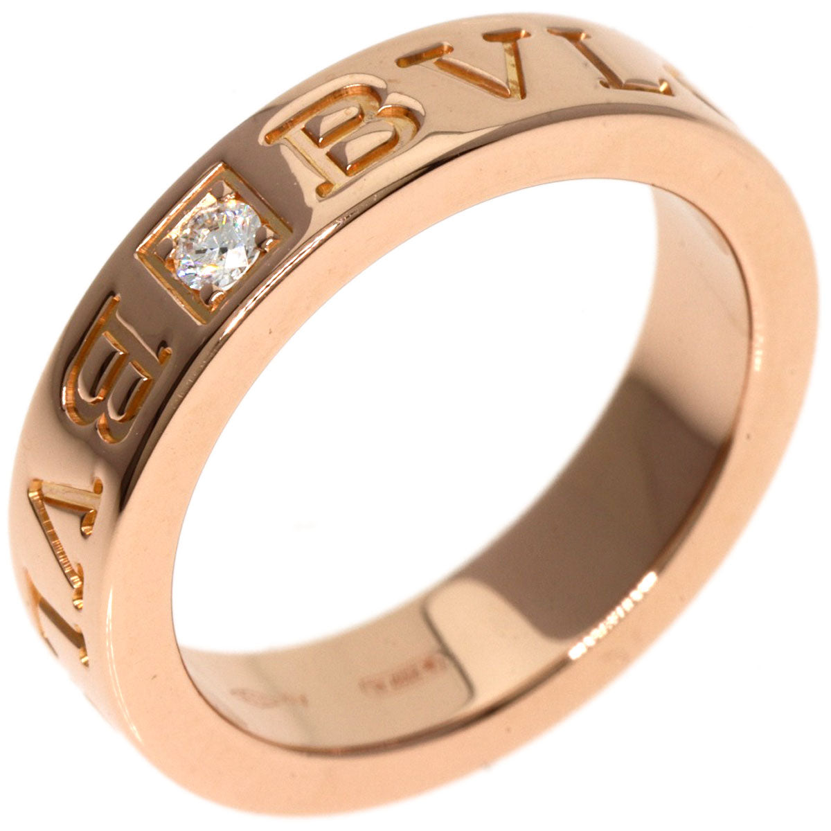 BVLGARI   Ring Double logo 1P Diamond K18 Yellow Gold Ladies