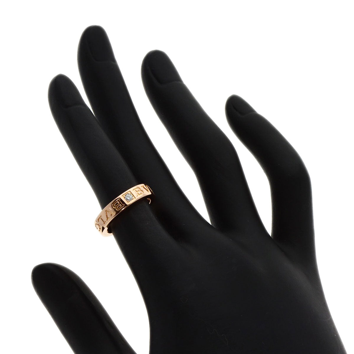 BVLGARI   Ring Double logo 1P Diamond K18 Yellow Gold Ladies