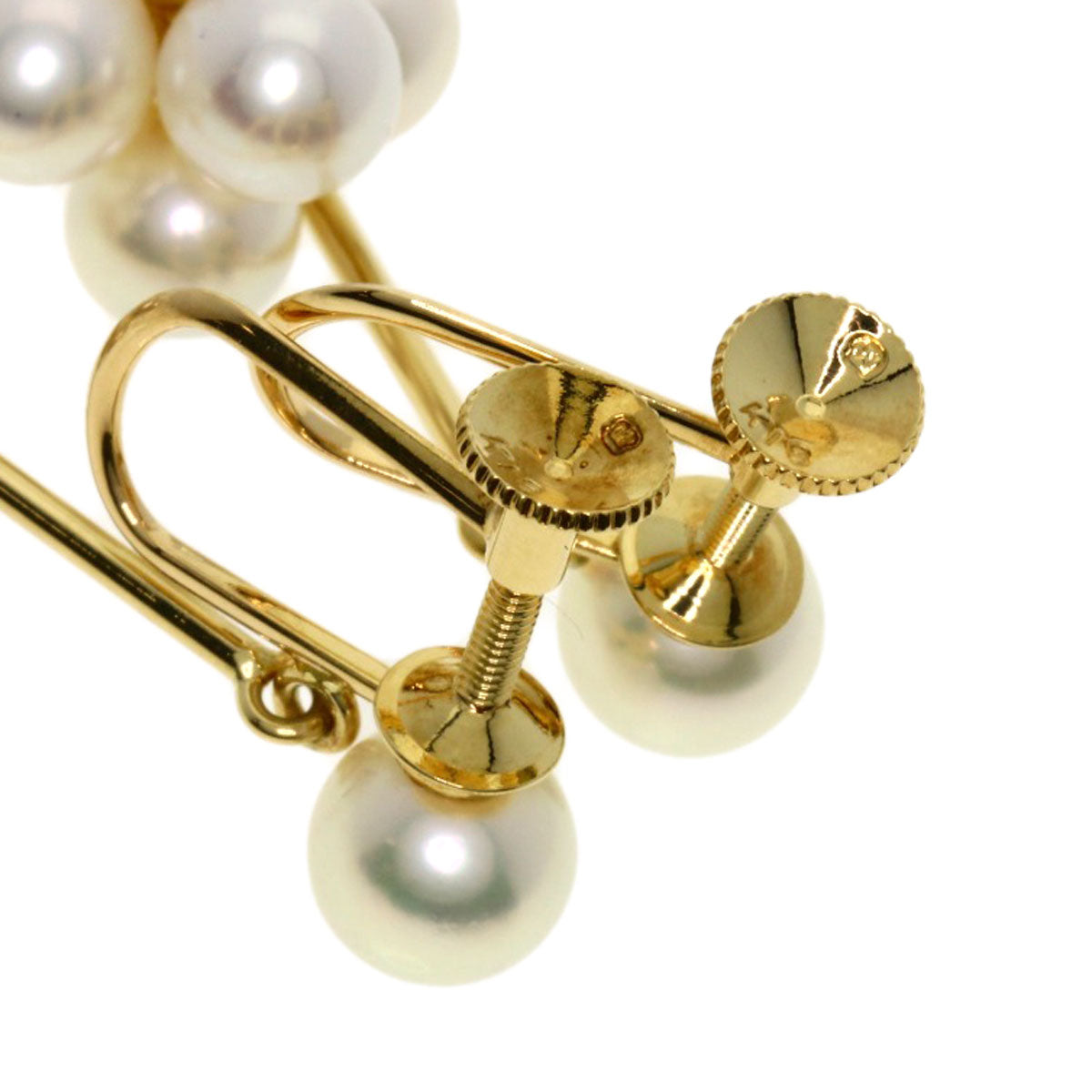MIKIMOTO   drop pearl Earring  K18 Yellow Gold Ladies [Used]